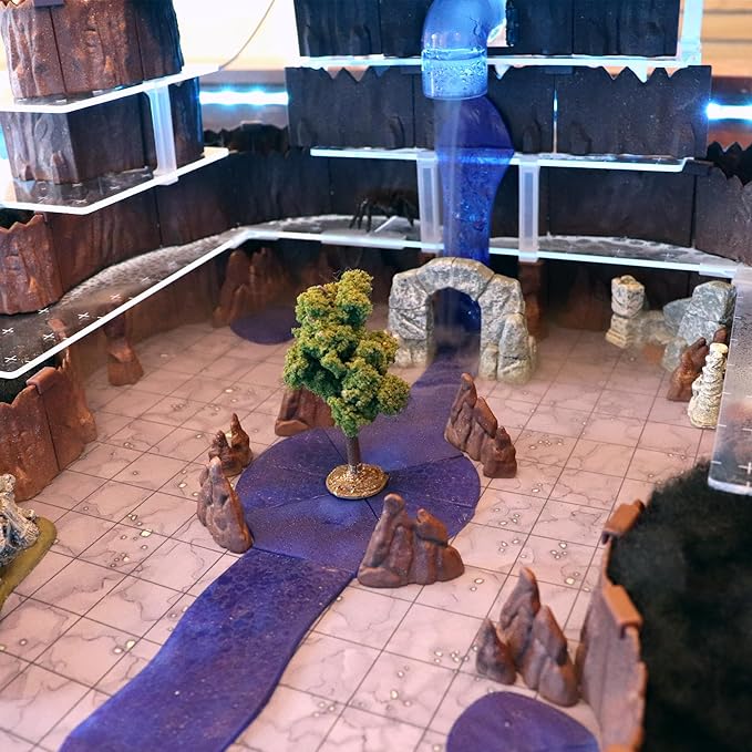 Waterways Rivers Kit - Mini Dungeon Castle Cavern DND Terrain for Tabletop RPGs, Dungeons & Dragons, Pathfinder, War Gaming, and More! - by DCD (40pcs, 8ft Long)