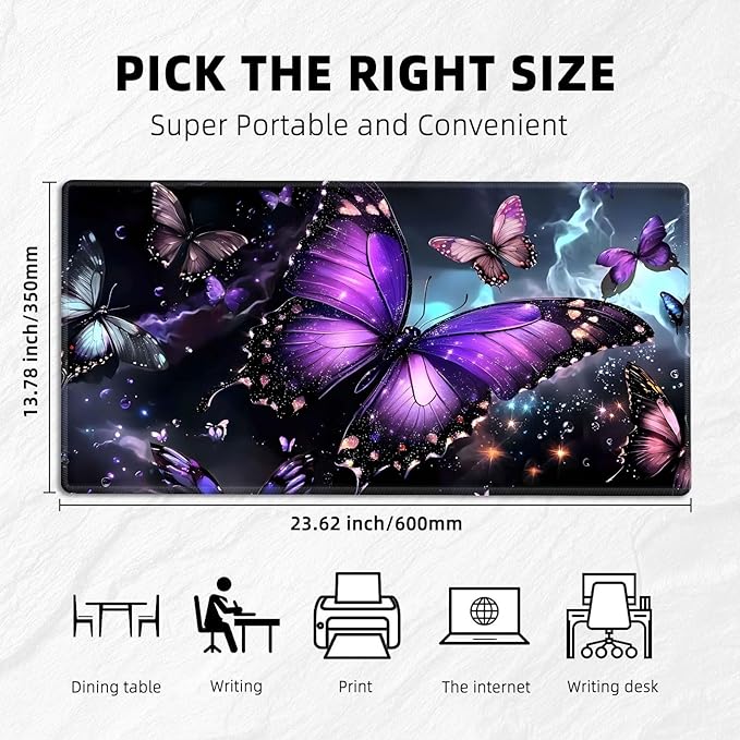 for MTG Playmat with Storage Bags, Card Playmat for TCG Card Playing Game,Rollable & Foldable for PTCG and Board Game Mat for Cards,Non-Slip Butterflies Desk Mat for Home Office