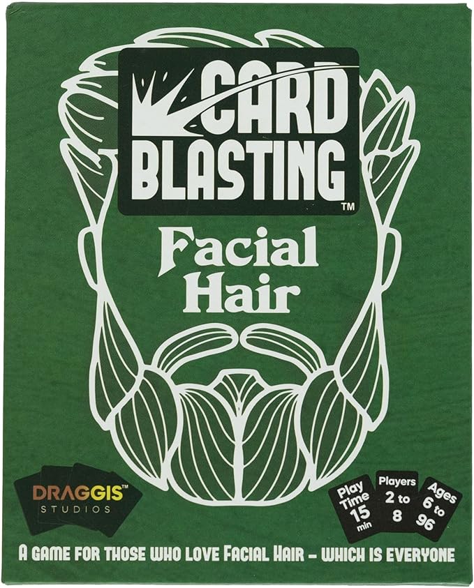 Card Blasting Facial Hair Card Games for Family Game Night | Great Birthday Gift for Dad, Grandpa, Big Brother, or Boyfriend | Adults, Teens & Kids Ages 6+