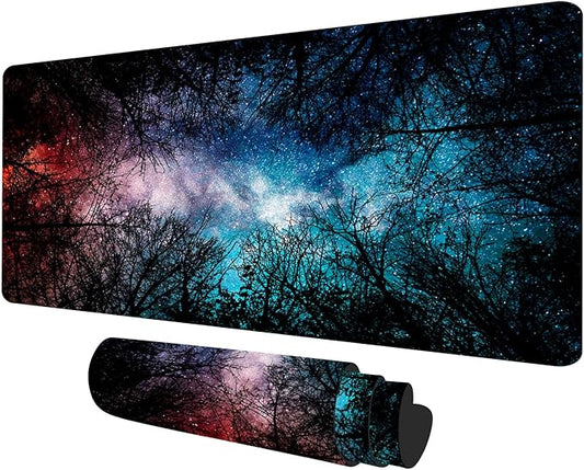 MTG Playmat Forest, TCG Game Play Mat for MTG Landscape Trading Card Smooth Cloth Surface Mousepad Battle Game 23.6X 13.7 inches