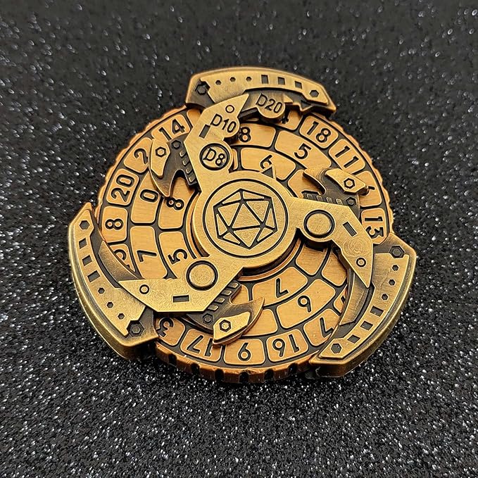 2024 Shadow Roulette Dice Spinner for DND Dice Set, 7-in-1 Dragon Metallic D&D Dice with Gift Case for Dungeons and Dragon Game, RPG Role Playing Table Game Gifts (Black Gold), sDGND202403