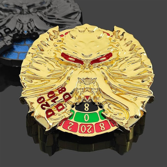 7-in-1 Spinner DND Dice Set, Spinner Dice, Dungeons and Dragons Dice Spinner, Unique Roulette Dice, Cool RPG Role Playing Table Game Dice (Golden)