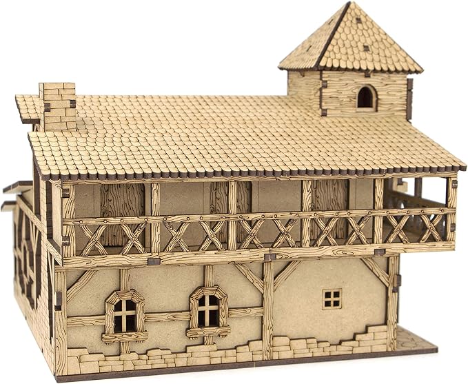 TowerRex Tavern DND Terrain 28mm - Fantasy Miniature for Warhammer, Pathfinder and D&D Tabletop Games