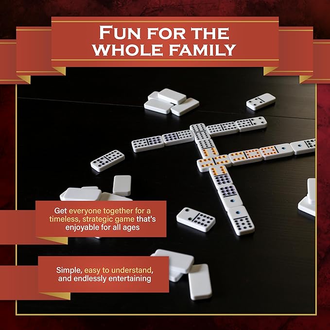 Family Traditions Double 12 Dominoes Tin, Crystalline Dominoes