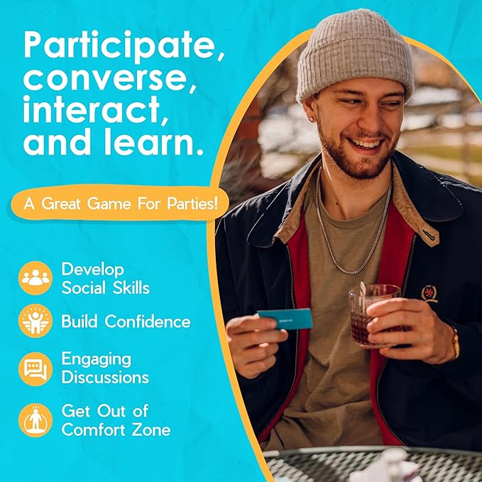 ASKMEANYTHING: Fun Icebreaker Game & Conversation Cards for Couples, Teams, and Friends – Perfect for Therapy Games, Team Building, and Parties