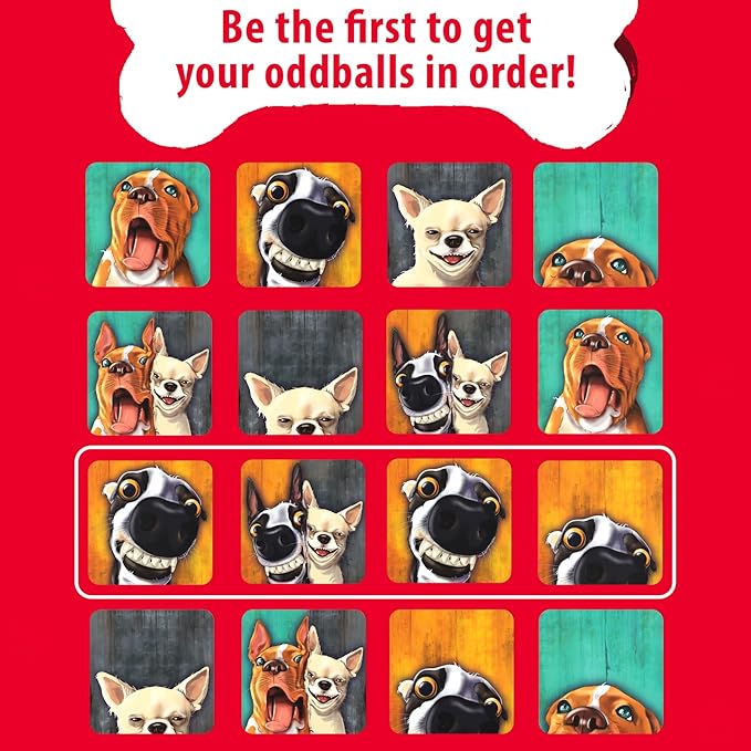 Hilarious Card Game with Crazy Dogs, Travel & Family Friendly Party Game for Kids, Teens & Adults, Tic Tac Toe with a Twist, Fast & Fun, Gifts for Board Game Lovers Ages 8, 9, 10 & Up