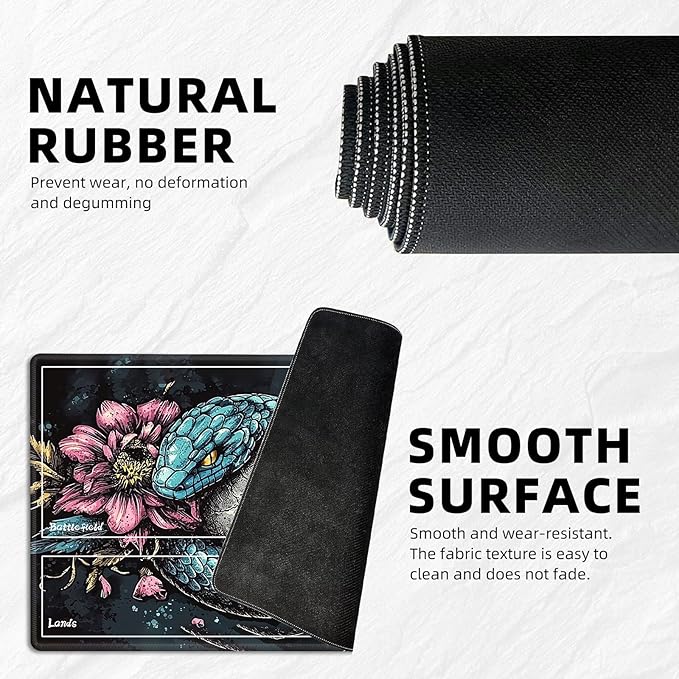 for MTG Playmat with Zones Storage Bag, for TCG Playmat and Playing Card Mat for Magic Board Games, Snake Skull Non-Slip Stitched Edges Game Mat, Rollable Foldable Card Playmats
