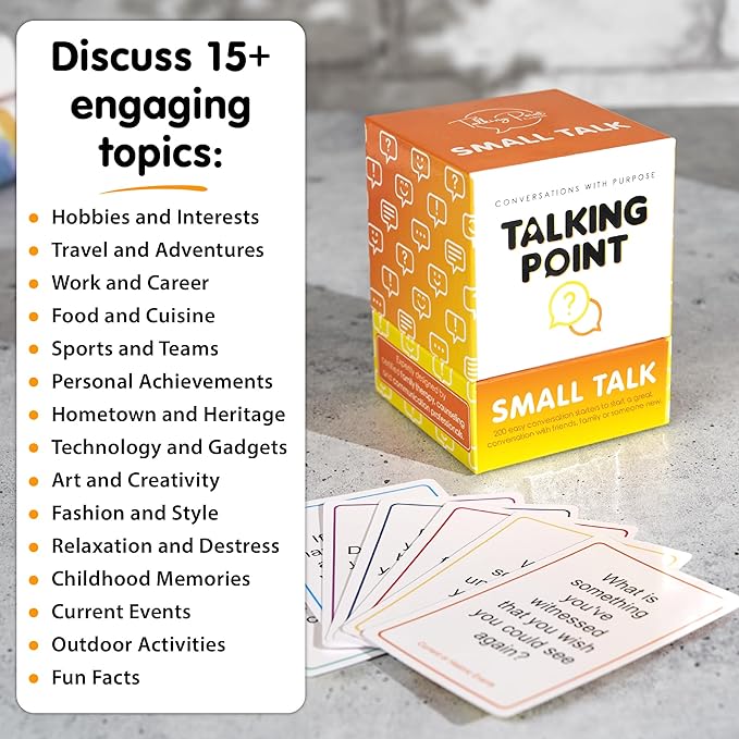 200 Ice Breaker Conversation Cards - Conversation Starters Friendly Small Talk Icebreakers for Friends, Coworkers, Family, Dates, & Acquaintances - Fun for Parties, Road Trips, Vacation Game Night