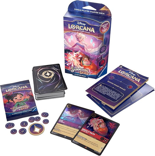 Ravensburger Disney Lorcana TCG: Shimmering Skies - Amethyst & Ruby Single-Player Starter Deck | Engaging Gameplay | Over 200 Original Disney Artworks | Ideal for Ages 8+