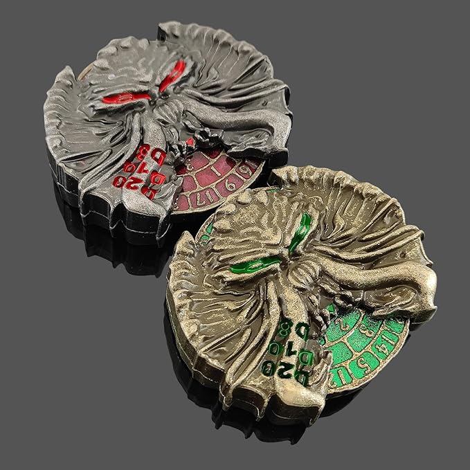 7-in-1 Spinner DND Dice Set, Dungeons and Dragons Roulette Dice, Cool RPG Role Playing Table Game Dice (Green)