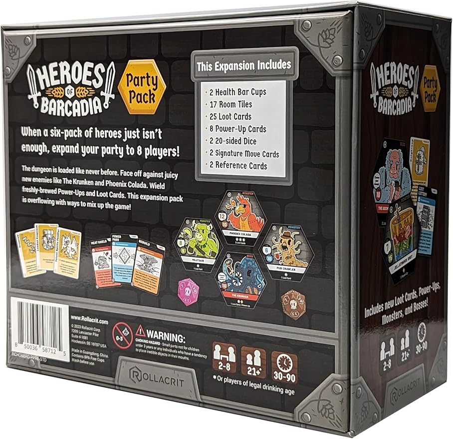 Party Pack Expansion: Add Two More Players to Your RPG Dungeon Exploration Drinking Games Night | New 1st Edition | A Party Games Board Games for Adults with DND Dice and Drinks!