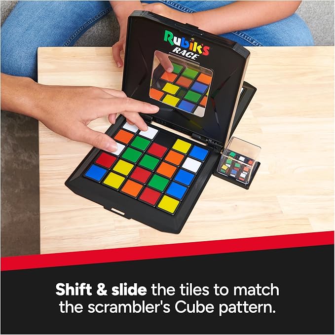 Rubik’s Cube, Rubik's Race Ace Edition, Classic Fast-Paced Puzzle Strategy Sequence Board Game, 2 Players, for Ages 7 & Up