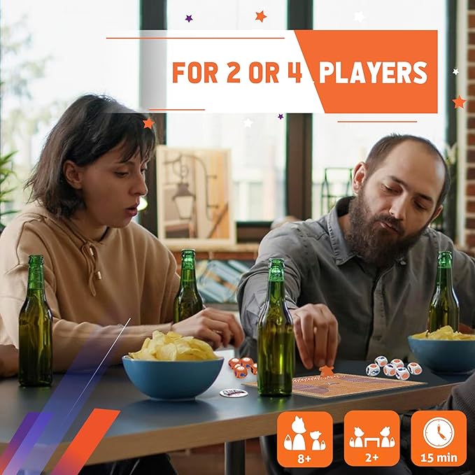 FoxMind Games: Sports Dice Basketball - Throw The Ball On Net & Dunk to Win, Rolling Board Game, Fun & Easy to Learn, Family-Kids Ages 8+ 2-4 Players