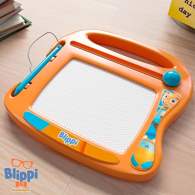 Lollipop Blippi Magnetic Travel Sketcher - A Portable Drawing Pad for Kids, Complete with Magnetic Pen and Eraser Knob Great Blippi Toys for Girls and Boys