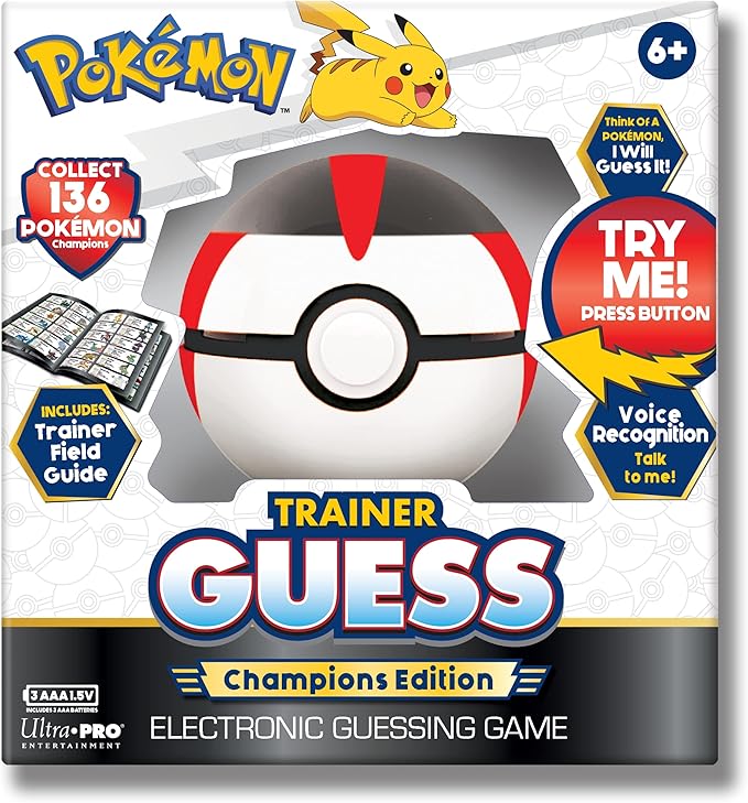 Pokemon Trainer Guess - Champion Pokemon Toy, I Will Guess It! Electronic Voice Recognition Guessing Brain Game Pokemon Go Digital Travel Board Games Toys - Pokeball