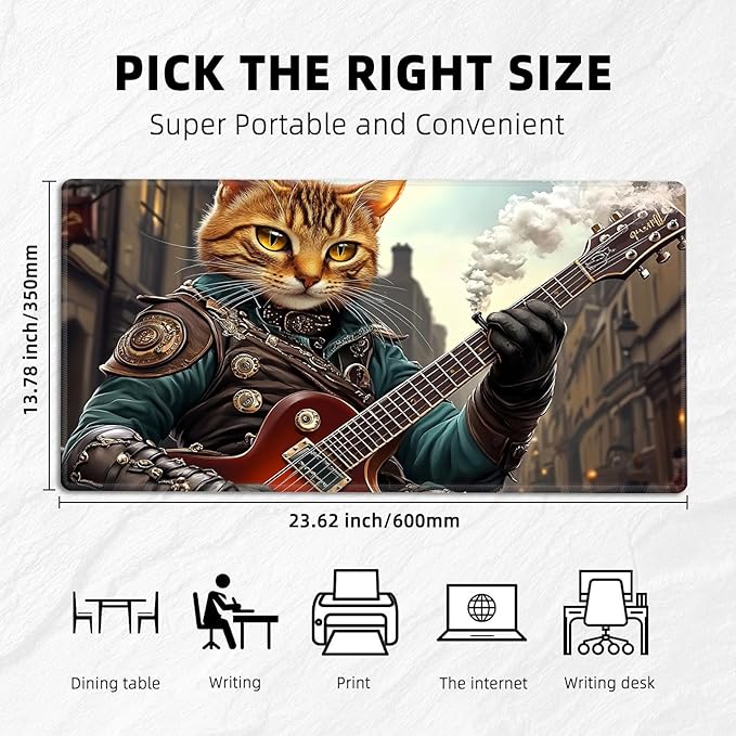 for MTG Playmat with Zones Storage Bag, for TCG Playmat and Playing Card Mat for Magic Board Games, Tabby Cat Non-Slip Stitched Edges Game Mat, Rollable Foldable Card Playmats