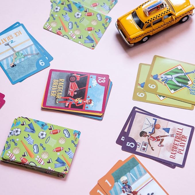 Upbounders- Sports Go Fish Cards for Boys Girls, Beginner Matching Pairs Family Game for Toddlers, Fun Numbers Flash Cards with Diverse Children