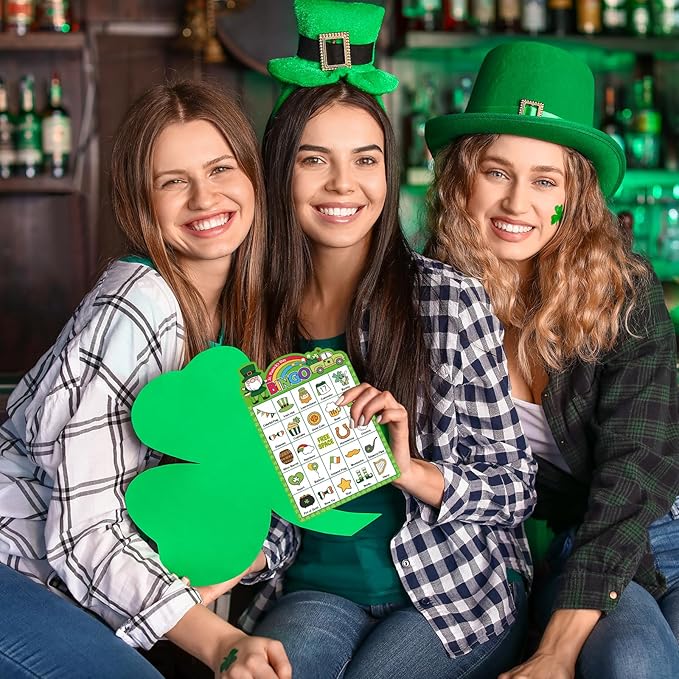 Fancy Land St. Patrick's Day Bingo Game for Adults Irish Shamrock Bingo Cards for School Classroom Party Favors Decorations Family Activities Supplies 24 Players