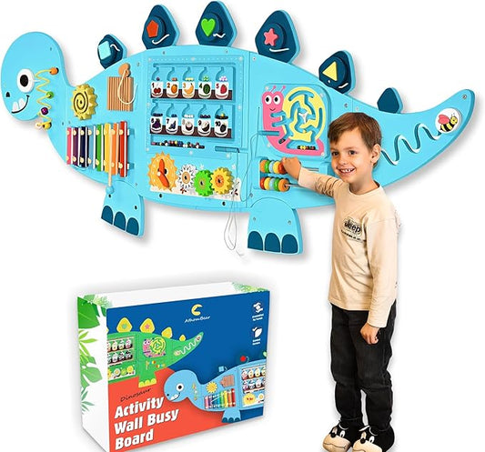 Activity Wall Busy Board, Sensory Wall Panel for Kids, 12 in 1 Learning Activity Center, Large Busy Board Wooden, Gift Idea for Kids 2-6 Years, Montessori Sensory Toys, Viga Toys