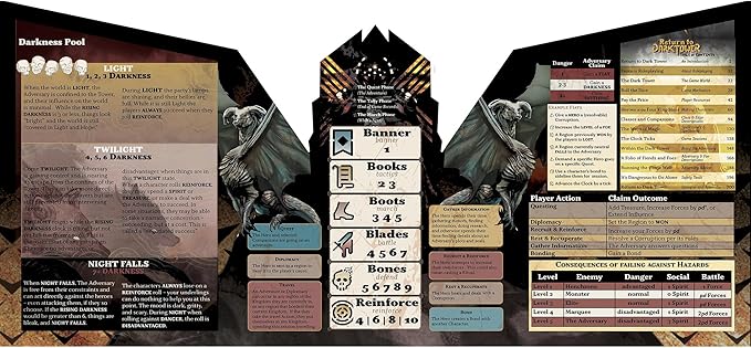 Return to Dark Tower: RPG Adversary GM Screen - Roleplaying Game Accessory, Full-Color 3 Panel Screen