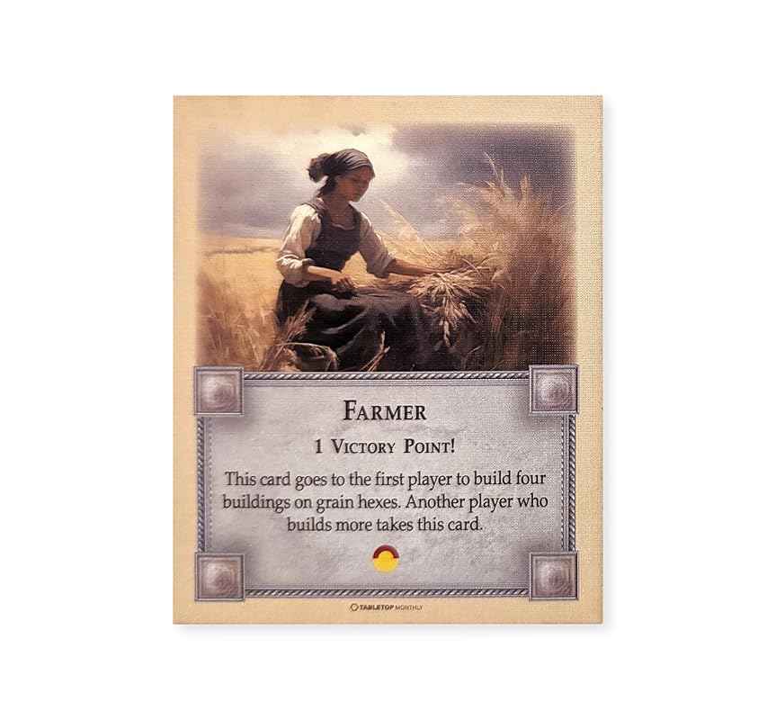 Professions Victory Point Cards, Bricklayer, Stonemason, Farmer, Shepherd, Lumberjack, compatible with Catan's Settlers of Catan 5th Edition, Seafarers and Catan Expansions