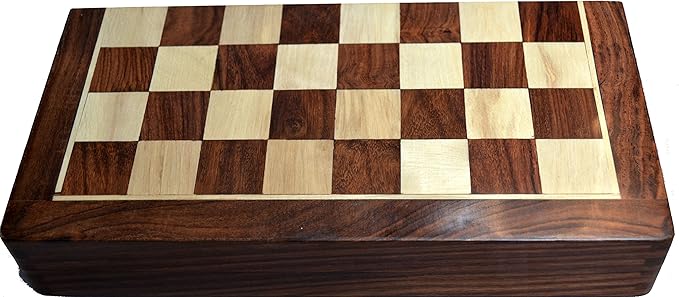 10x10” Chess Set Chess Set with Bag - Folding Standard Magnetic Travel Chess Board Game Handmade in Fine Rosewood with Storage for Chessmen