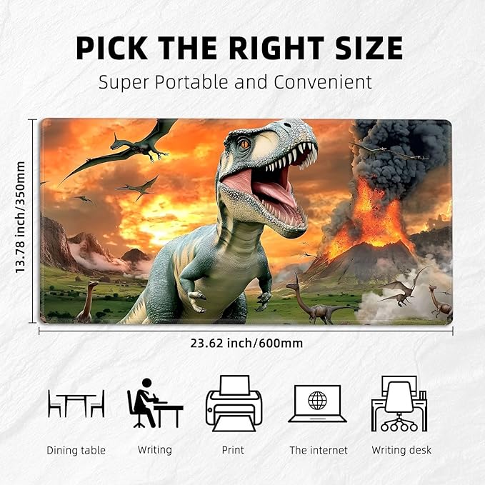 for MTG Playmat with Storage Bags, Card Playmat for TCG Card Playing Game,Rollable & Foldable for PTCG and Board Game Mat for Cards,Non-Slip Dinosaur Desk Mat for Home Office