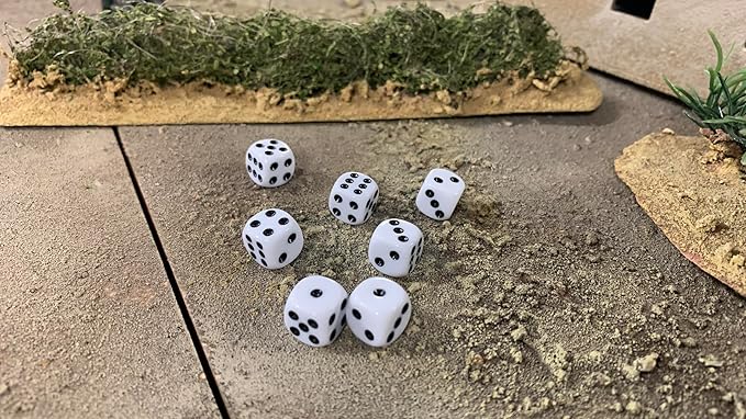 30x D6 Dice Pack | 10mm Classic White Spot Six Sided Dice Set | for Classic and Professional Tabletop Dice Games | by Warlord Games
