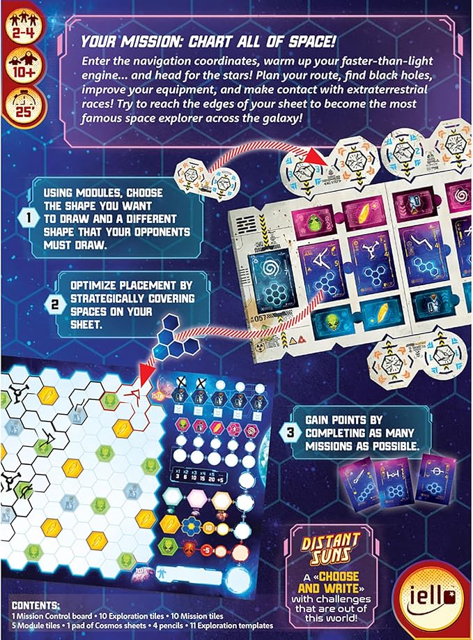 IELLO Distant Suns - Choose & Write Game, Kids & Family, Games, Ages 10+, 2-4 Players, 25 Min
