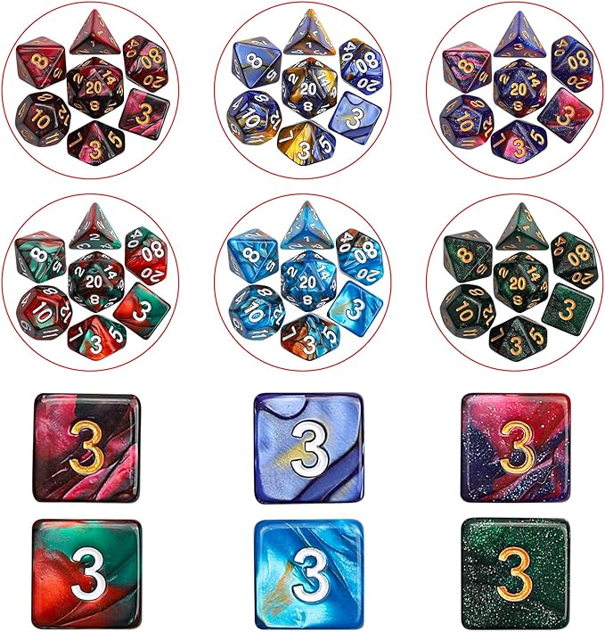 CiaraQ DND Dice Sets - 26 X 7 Polyhedral Dice (182pcs) with a Large Drawstring Bag Great for Dungeons and Dragons, Role Playing Table Game.