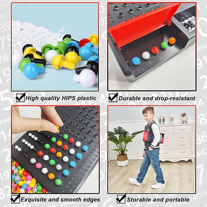 KIDAMI Code Breaker, Classic Codebreaking Travel Board Game, Brain Puzzle Set - 2 Player Battle of Famliy Game, Toys for Kids & Adult