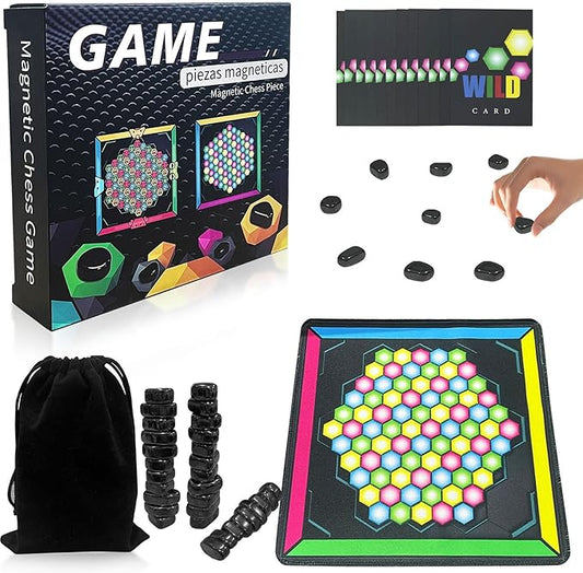 32 Pcs Magnetic Chess Game, Magnetic Chess Game with Stones, Magnet Game with Game Pad, Magnetic Board Games, Puzzle Strategy Games, Home Party Supplies for Kids & Adults New Year's Gift