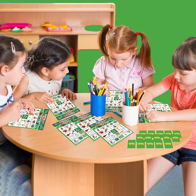 Football Party Games Football Bingo for Adults Kids Football Games 24 Players Football Activities Football Birthday Party Supplies Favors