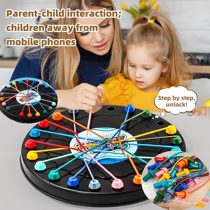 Brainy Knots Rope Untangling Puzzle Game,Strategy Board Game Rope Untangling Challenge,Perfect for Parent-Child Interaction,Family Travel Party Toys,Best Gifts for Kids Adults