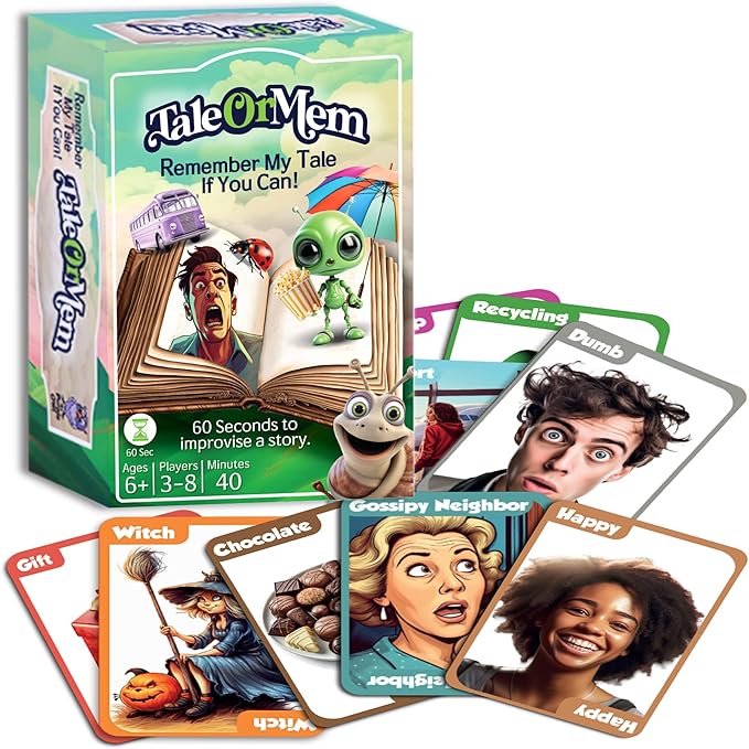 Two Unique, Family-Friendly Card Games for Hours of Fun on Family Night, Enhance Storytelling, Memory, and Strategic Thinking Skills, High Replay Value for Kids and Adults