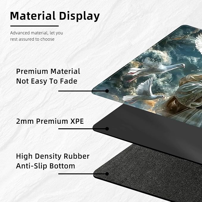 for MTG Playmat with Storage Bags, Card Playmat for TCG Card Playing Game,Rollable & Foldable for PTCG and Board Game Mat for Cards,Non-Slip Jesus Desk Mat for Home Office