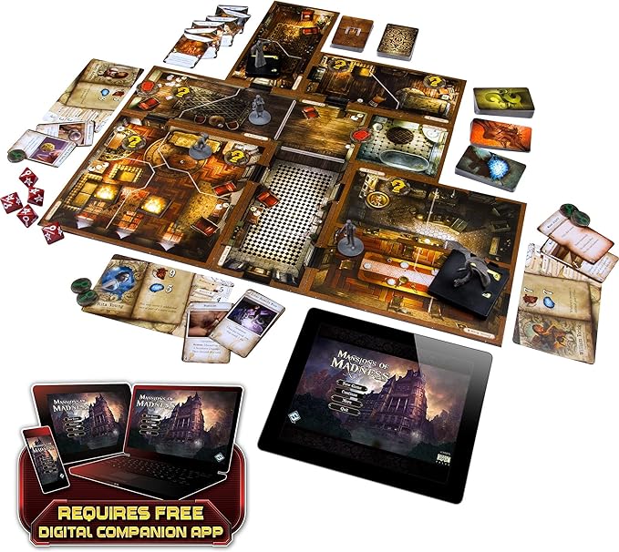 Mansions of Madness 2nd Edition (BASE GAME) | Horror Game | Mystery Board Game for Teens and Adults | Ages 14 and up | 1-5 Players | Average Playtime 2-3 hrs | Made by Fantasy Flight Games