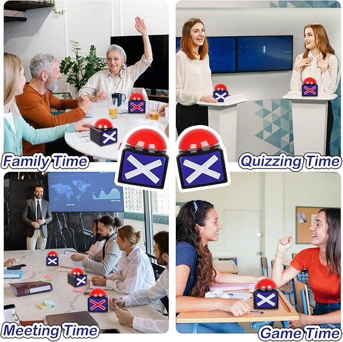 Buzzers for Trivia Games with Lights and Sound 2PCS Game Show Buzzers for Teacher Party Game Must Haves (2 PCS)