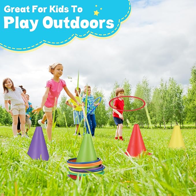 Libima 57 Pcs Carnival Games Combo Set for Kids, Bean Bags Ring Toss Game Dart Board with Sticky Balls Plastic Cones Egg Spoon Race Indoor Outdoor Party Supplies for Boys Girls Adults Birthday Gifts