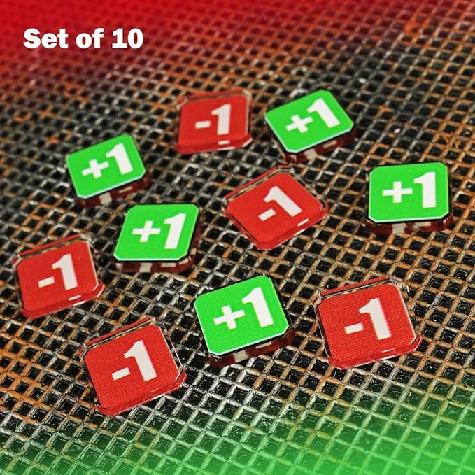 LITKO Upgrade Tokens | Compatible with Warhammer 10th Edition | Half-Strength | Battle Shocked | Wound | Movement | Modifier | WH40Kv10 (Plus One/Minus One Tokens)