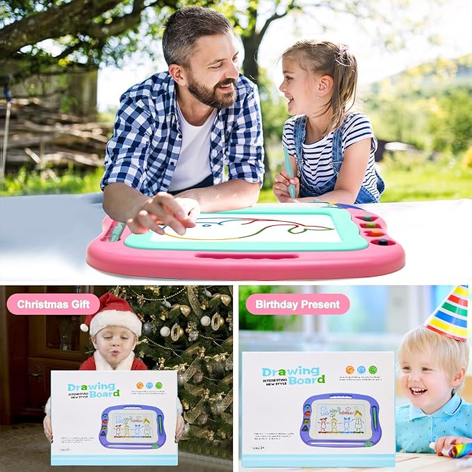 Magnetic Drawing Board Magna Kids Doodle Board,Toddler Toys for Girls Boys 3 4 5 6 7 Year Old,Large Etch A Gifts Sketch Board Colorful Magnet Erasable Pad