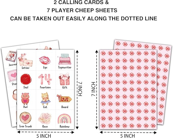 Valentine Bingo Cards, Valentine's Day Bingo Games for 24 Players, Valentine Games for Family Friends Large Group Activities, Valentine Party Favors Supplies Decorations(18)