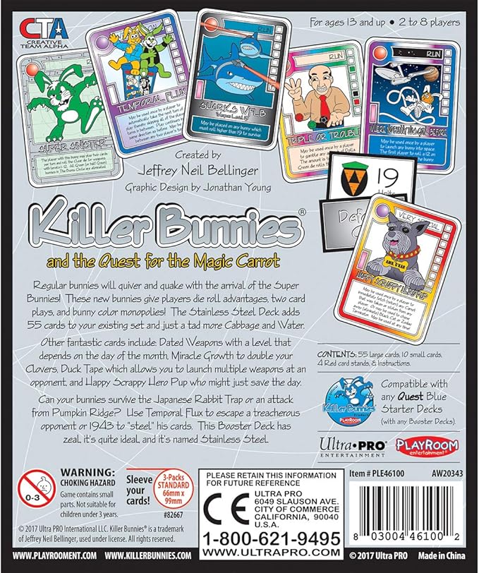 Playroom Entertainment Killer Bunnies: Quest for The Magic Carrot - Stainless Steel BoosterDeck, Gray