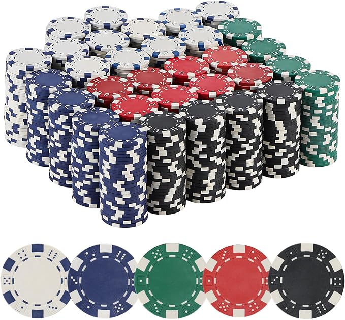Poker Chips,Poker Chips Set for Card Board Game,11.5 Gram,for Texas Hold'em, Blackjack,Card Club or Late Night Poker Games