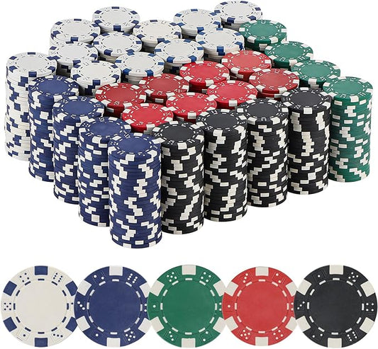 Poker Chips,Poker Chips Set for Card Board Game,11.5 Gram,for Texas Hold'em, Blackjack,Card Club or Late Night Poker Games