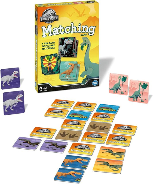 Wonder Forge Jurassic World Matching Game | Exciting Memory Enhancer | Engaging Game for Kids and Adults | Featuring Glow-in-the-dark Dinosaur Outlines | Suitable for Age 3 and Up