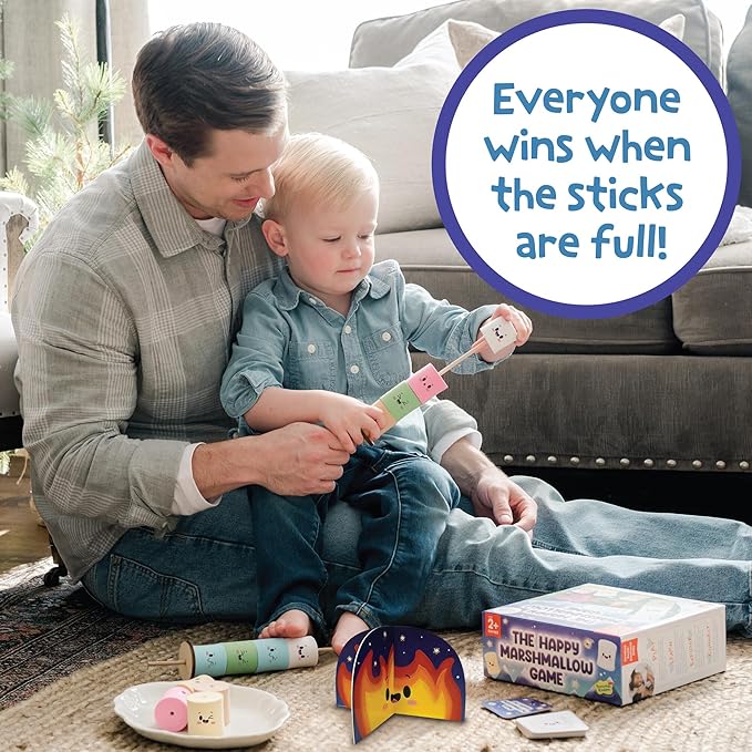 Peaceable Kingdom Happy Marshmallow Toddler Game - Develops Fine Motor Skills and Color Matching for Kids Ages 2 and Up