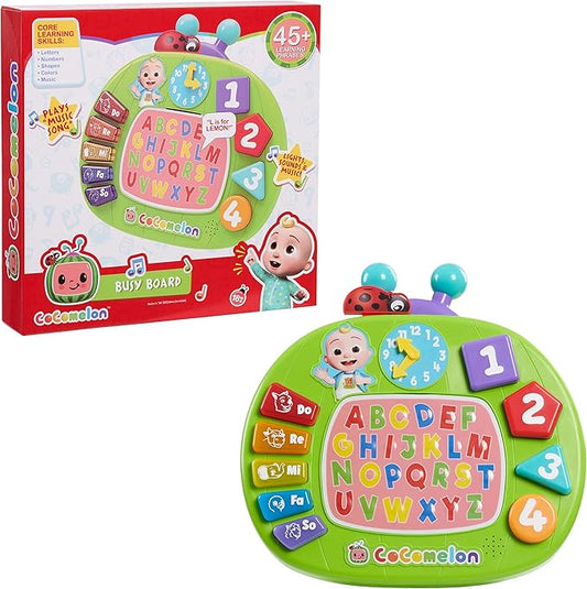 Just Play CoComelon Learning Melon Busy Board, Over 45 Phrases, Preschool Learning and Education, Kids Toys for Ages 18 Month, Amazon Exclusive
