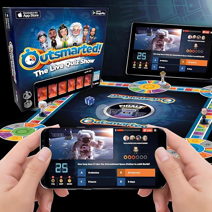 Outsmarted - The Live Quiz Show - 2025 Version + Kids vs Adults Multipack - Remote Board Games - More Than 10000 Questions and Updates, Family Game Night - Games for Adults, Teens and Kids - Ages 8+