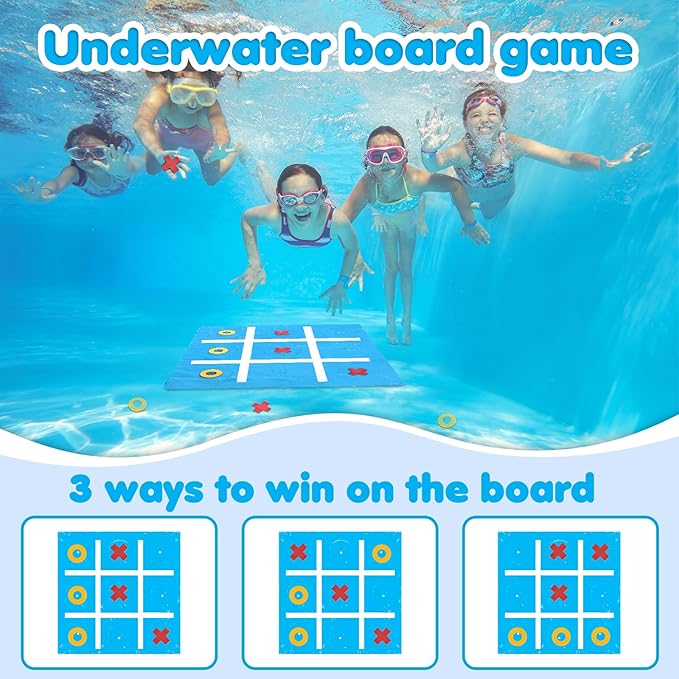 DGO Diving Tic Tac Toe Strategic Board Game for Kids and Family, Underwater Search and Find Board Game, Summer Party Favors, Classic Educational Toys Gifts for Boys & Girls Ages 6, 7, 8, 9 & Up